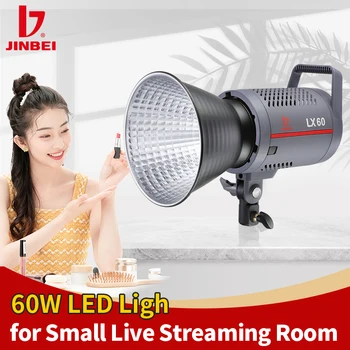 JINBEI LX-60W Светодиодный Светильник для Видеосъемки Со штативом EQ220 5500K Для Непрерывного Освещения Видео Студийная Фотография Заполняющая Лампа для фотосъемки в реальном времени
