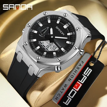 SANDA 3309 Style Мужские цифровые часы, ударные военные спортивные часы, Водонепроницаемые электронные наручные часы, мужские часы Relogio Masculino