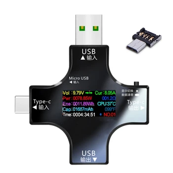 USB-тестер 2 в 1 Type-C, Измеритель мощности USB, Тестер 3,6-36 В/0-5.10 А, Мультиметр, Измеритель тока USB, Прямая поставка