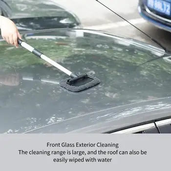 Инструмент для чистки лобового стекла Набор щеток для чистки автомобильных окон Инструмент для мытья лобового стекла Легко протирается длинной ручкой