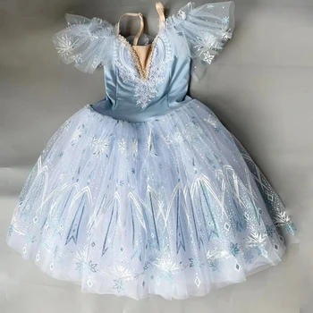 Королевское синее платье-балерина, балетная юбка для девочек, длинное танцевальное платье для детей, женские костюмы для выступлений, слинг для девочек, Танец живота