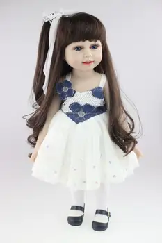 Новые виниловые куклы ручной работы ручной работы 45 см, Reborn American Baby Dolls, Bebe, реалистичные силиконовые игрушки для маленьких девочек, детский Рождественский подарок