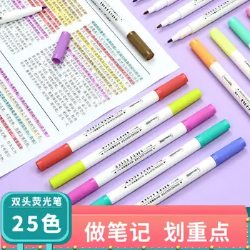 Светлый двуглавый маркер для студенческих заметок с цветным маркером для шероховатых ключей, высококачественная ручка для ручного счета, набор художественных маркеров